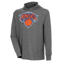 New York Knicks Antigua Saga Long Sleeve Hoodie basketball T-shirt - Heather Black