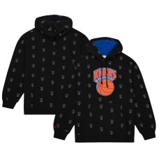 New York Knicks Mitchell & Ness Hardwood Classics Allover Print basketball Pullover Hoodie - Black