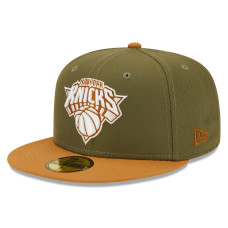 New York Knicks New Era Two-Tone 59FIFTY Fitted Hat - Olive/Orange