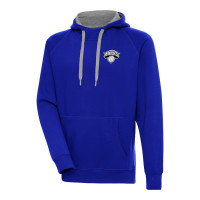 New York Knicks Antigua Metallic Logo Victory Raglan basketball Pullover Hoodie - Blue