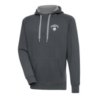 New York Knicks Antigua Metallic Logo Victory Raglan basketball Pullover Hoodie - Charcoal