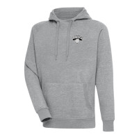 New York Knicks Antigua Metallic Logo Victory Raglan basketball Pullover Hoodie - Heather Gray