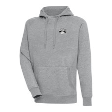 New York Knicks Antigua Metallic Logo Victory Raglan basketball Pullover Hoodie - Heather Gray