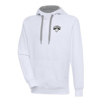 New York Knicks Antigua Metallic Logo Victory Raglan basketball Pullover Hoodie - White