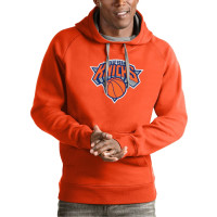 New York Knicks Antigua Team Logo Victory basketball Pullover Hoodie - Orange