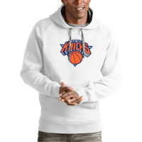 New York Knicks Antigua Team Logo Victory basketball Pullover Hoodie - White