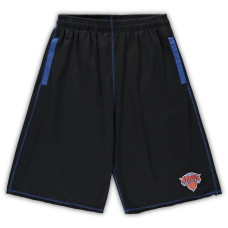 New York Knicks Big & Tall Contrast Stitch Knit basketball Shorts - Black/Blue New York Knicks Big & Tall Contrast Stitch Knit basketball Shorts - Black/Blue