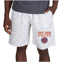 New York Knicks Concepts Sport Alley Fleece basketball Shorts - White/Charcoal