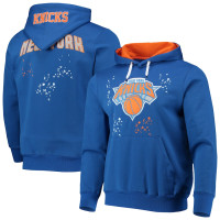 New York Knicks FISSL Confetti basketball Pullover Hoodie - Royal