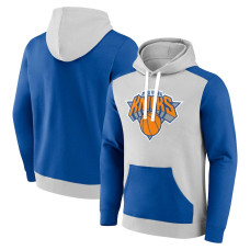New York Knicks Fanatics Branded Arctic Colorblock basketball Pullover Hoodie - Gray/Blue
