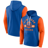 New York Knicks Fanatics Branded Attack Colorblock basketball Pullover Hoodie - Blue/Orange