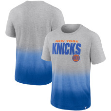New York Knicks Fanatics Branded Board Crasher Dip-Dye basketball T-shirt - Heathered Gray/Blue New York Knicks Fanatics Branded Board Crasher Dip-Dye basketball T-shirt - Heathered Gray/Blue