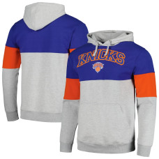 New York Knicks Fanatics Branded Contrast Pieced basketball Pullover Hoodie - Blue