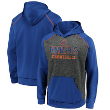 New York Knicks Fanatics Branded Game Day Ready Raglan basketball Pullover Hoodie - Heathered Charcoal/Blue