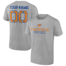 Personalized New York Knicks Fanatics Branded Evanston Stencil basketball T-shirt - Heather Gray Personalized New York Knicks Fanatics Branded Evanston Stencil basketball T-shirt - Heather Gray
