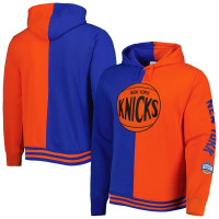 New York Knicks Mitchell & Ness Big & Tall Hardwood Classics Split basketball Pullover Hoodie - Blue/Orange New York Knicks Mitchell & Ness Big & Tall Hardwood Classics Split basketball Pullover Hoodie - Blue/Orange