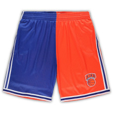 New York Knicks Mitchell & Ness Big & Tall Hardwood Classics Split Swingman basketball Shorts - Blue/Orange New York Knicks Mitchell & Ness Big & Tall Hardwood Classics Split Swingman basketball Shorts - Blue/Orange
