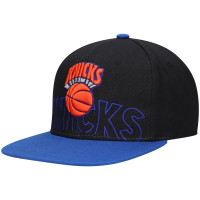 New York Knicks Mitchell & Ness Hardwood Classics Low Big Face Snapback Hat - Black/Blue New York Knicks Mitchell & Ness Hardwood Classics Low Big Face Snapback Hat - Black/Blue