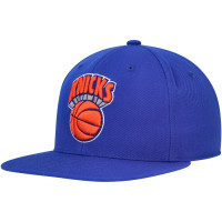New York Knicks Mitchell & Ness Hardwood Classics MVP Team Ground 2.0 Fitted Hat - Blue New York Knicks Mitchell & Ness Hardwood Classics MVP Team Ground 2.0 Fitted Hat - Blue