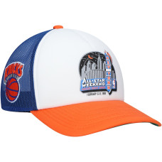 New York Knicks Mitchell & Ness Hardwood Classics Party Time Trucker Snapback Hat - White