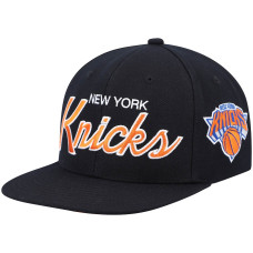 New York Knicks Mitchell & Ness Hardwood Classics Script 2.0 Snapback Hat - Black New York Knicks Mitchell & Ness Hardwood Classics Script 2.0 Snapback Hat - Black