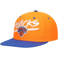 New York Knicks Mitchell & Ness Hardwood Classics Soul Transcript Snapback Hat - Orange/Blue New York Knicks Mitchell & Ness Hardwood Classics Soul Transcript Snapback Hat - Orange/Blue