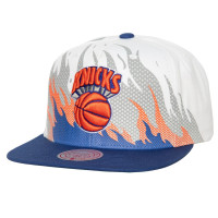 New York Knicks Mitchell & Ness Hot Fire Snapback Hat - White