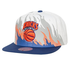 New York Knicks Mitchell & Ness Hot Fire Snapback Hat - White