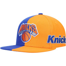 New York Knicks Mitchell & Ness Team Half and Half Snapback Hat - Blue/Orange