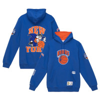 New York Knicks Mitchell & Ness Team Origins Fleece basketball Pullover Hoodie - Royal