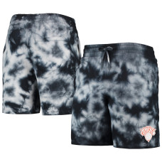 New York Knicks New Era Fleece Tie-Dye basketball Shorts - Black New York Knicks New Era Fleece Tie-Dye basketball Shorts - Black