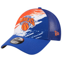 New York Knicks New Era Marble 9FORTY Trucker Snapback Hat - Blue