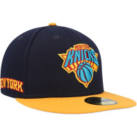 New York Knicks New Era Midnight 59FIFTY Fitted Hat - Navy/Gold