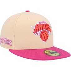 New York Knicks New Era Passion Mango 59FIFTY Fitted Hat - Orange/Pink