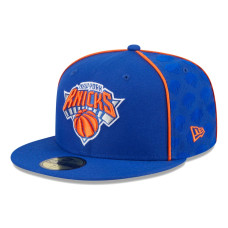 New York Knicks New Era Piped & Flocked 59Fifty Fitted Hat - Blue
