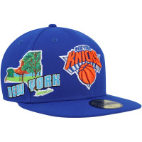 New York Knicks New Era Stateview 59FIFTY Fitted Hat - Blue New York Knicks New Era Stateview 59FIFTY Fitted Hat - Blue