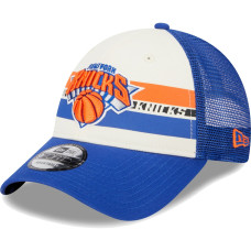 New York Knicks New Era Stripes 9FORTY Trucker Snapback Hat - Blue New York Knicks New Era Stripes 9FORTY Trucker Snapback Hat - Blue