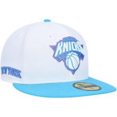New York Knicks New Era Vice Blue Side Patch 59FIFTY Fitted Hat - White New York Knicks New Era Vice Blue Side Patch 59FIFTY Fitted Hat - White