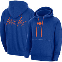 New York Knicks Nike Courtside Versus Flight basketball Pullover Hoodie - Heather Blue New York Knicks Nike Courtside Versus Flight basketball Pullover Hoodie - Heather Blue