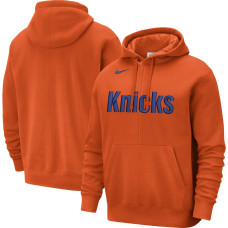 New York Knicks Nike Courtside Versus Stitch Split basketball Pullover Hoodie - Orange