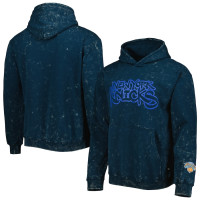 New York Knicks The Wild Collective Tonal Acid Wash basketball Pullover Hoodie - Blue New York Knicks The Wild Collective Tonal Acid Wash basketball Pullover Hoodie - Blue