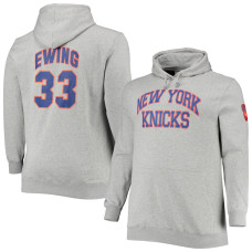 Patrick Ewing New York Knicks Mitchell & Ness Big & Tall Player basketball Pullover Hoodie - Heathered Gray