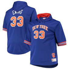 Patrick Ewing New York Knicks Mitchell & Ness Big & Tall Player Short Sleeve Hoodie - Blue/Orange