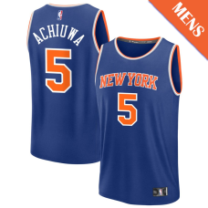Men's Precious Achiuwa # 5 New York Knicks Fast Break Icon Edition Blue Jersey