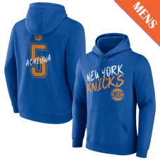 Men's Precious Achiuwa # 5 New York Knicks Hustle Blue Pullover Hoodie