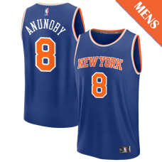 Men's OG Anunoby # 8 New York Knicks Fast Break Icon Edition Blue Jersey