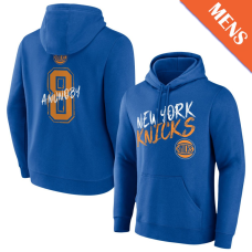 Men's OG Anunoby # 8 New York Knicks Hustle Blue Pullover Hoodie