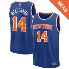 Men's MarJon Beauchamp # 14 New York Knicks Fast Break Icon Edition Blue Jersey