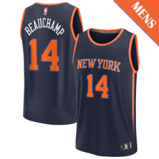 Men's MarJon Beauchamp # 14 New York Knicks Fast Break Statement Edition Navy Jersey Men's MarJon Beauchamp # 14 New York Knicks Fast Break Statement Edition Navy Jersey