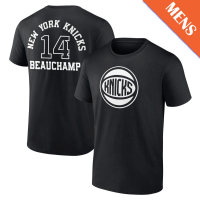 Men's MarJon Beauchamp # 14 New York Knicks Player Monochrome Black T-Shirt